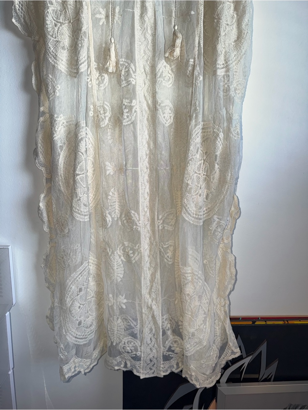 Sheer Lace Boho Maxi Cover-Up - Cream - Picture 2 of 7